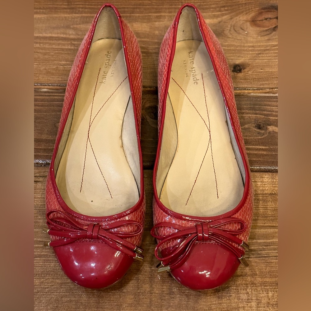 Kate Spade Red Ballet Flats Size 8